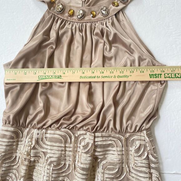 Jessica Howard Evenings Halter Cocktail Dress Satin Embellished Size 8 *Flaw* - Picture 9 of 16
